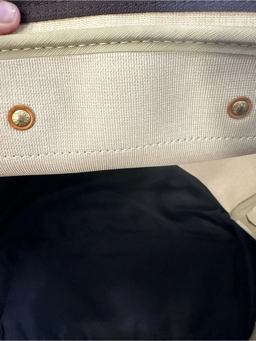 Louis Vuitton Monogram Canvas Dome Satchel with Tan Trim